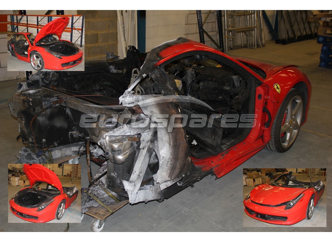 Ferrari 458 L'Italie (Europe) se prépare à être démontée pour les pièces à Eurospares