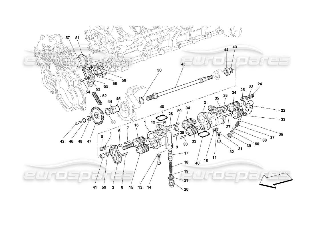 Ferrari 456 M GT/M GTA LUBRIFICATION - POMPES À HUILE Diagramme de pièce