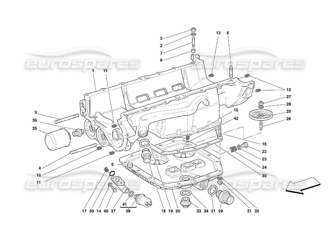 Ferrari 456 M GT/M GTA Lubrification - Carters d'huile et filtres Diagramme de pièce