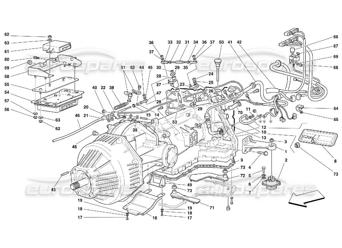 Ferrari 456 M GT/M GTA Boîte de vitesses complète - Valable pour 456M GTA Diagramme de pièce