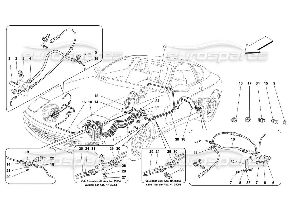 Ferrari 456 M GT/M GTA Système de freinage – Pas pour GD. Diagramme de pièce