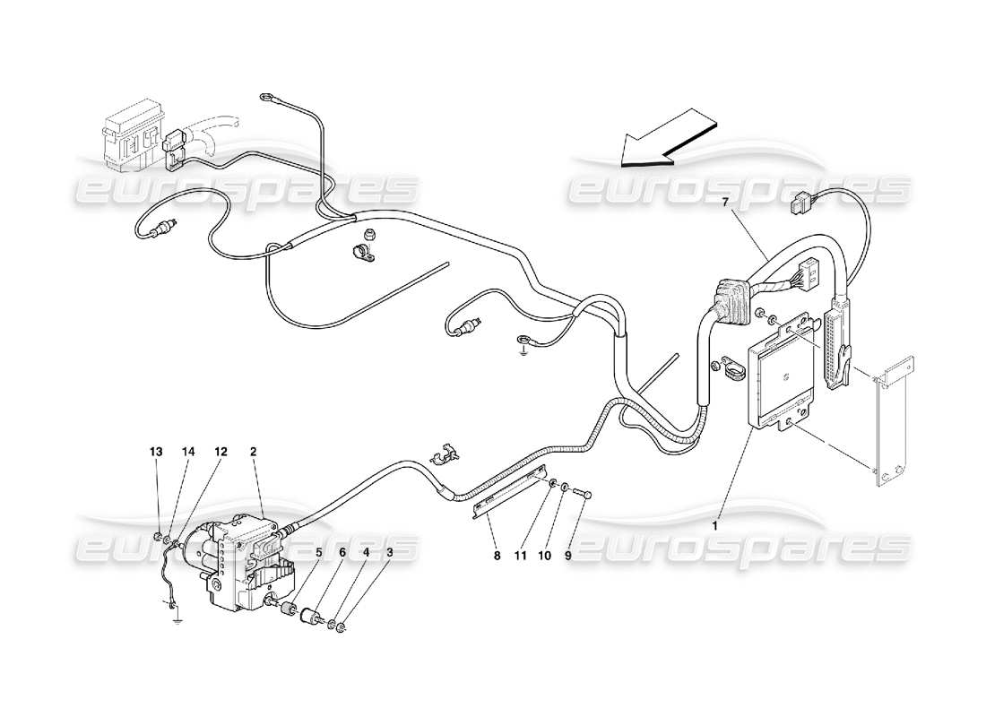Ferrari 456 M GT/M GTA Unité de commande et équipement hydraulique pour système ABS Diagramme de pièce