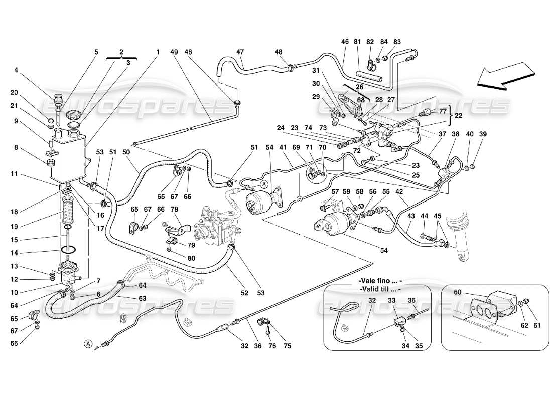Ferrari 456 M GT/M GTA Système de suspension à mise à niveau automatique – Pas pour 456M GTA Diagramme de pièce