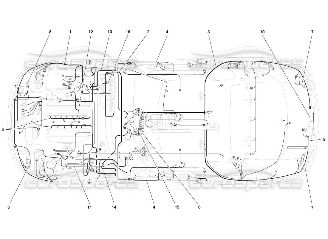 Ferrari 456 M GT/M GTA Système électrique Diagramme de pièce