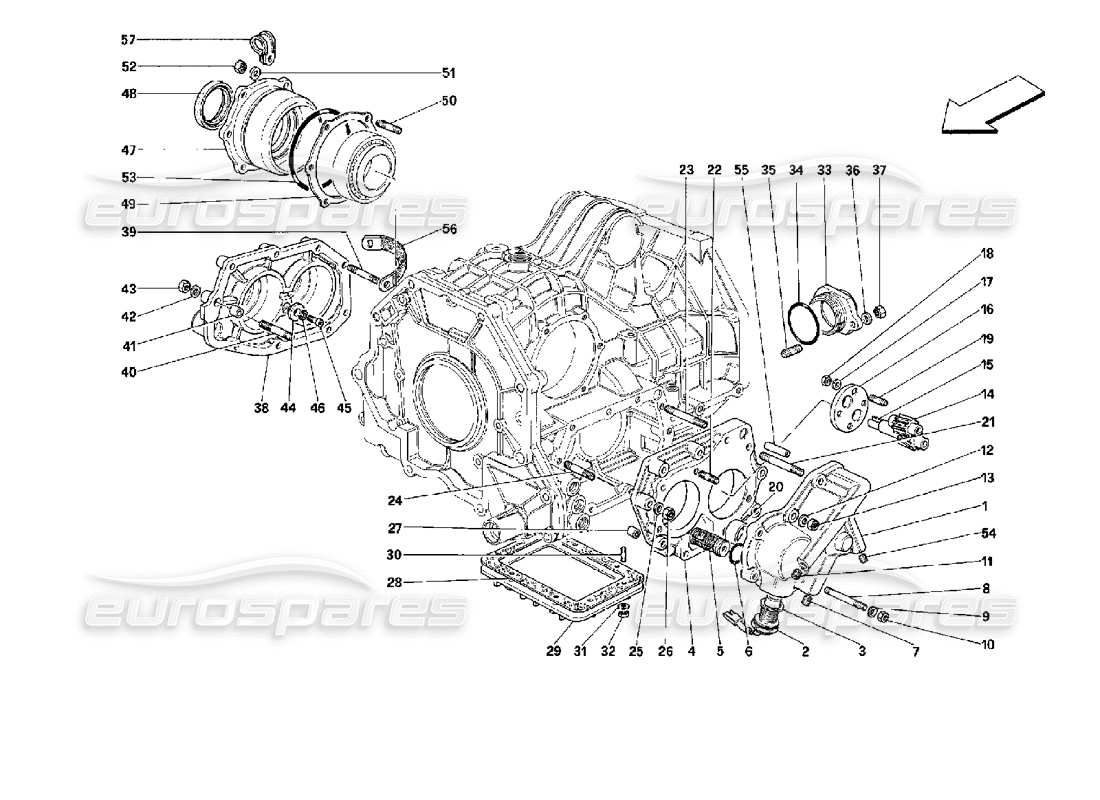 Ferrari Mondial 3.4 t Coupe/Cabrio Couvercles de boîte de vitesses – Valable pour les voitures avec 3P Schéma des pièces
