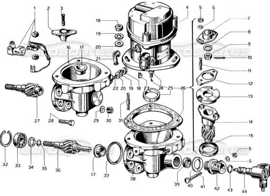 a part diagram from the Ferrari 330 GTC Coupe parts catalogue