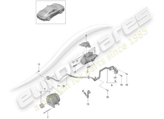 a part diagram from the Porsche 991 Turbo parts catalogue