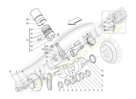 a part diagram from the Maserati GranCabrio MC (2013) parts catalogue