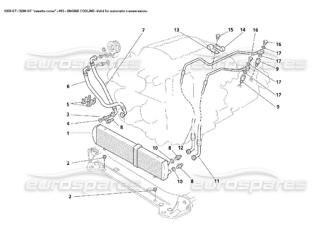 Maserati 3200 GT/GTA/Assetto Corsa Refroidissement du moteur - Automatique Schéma des pièces