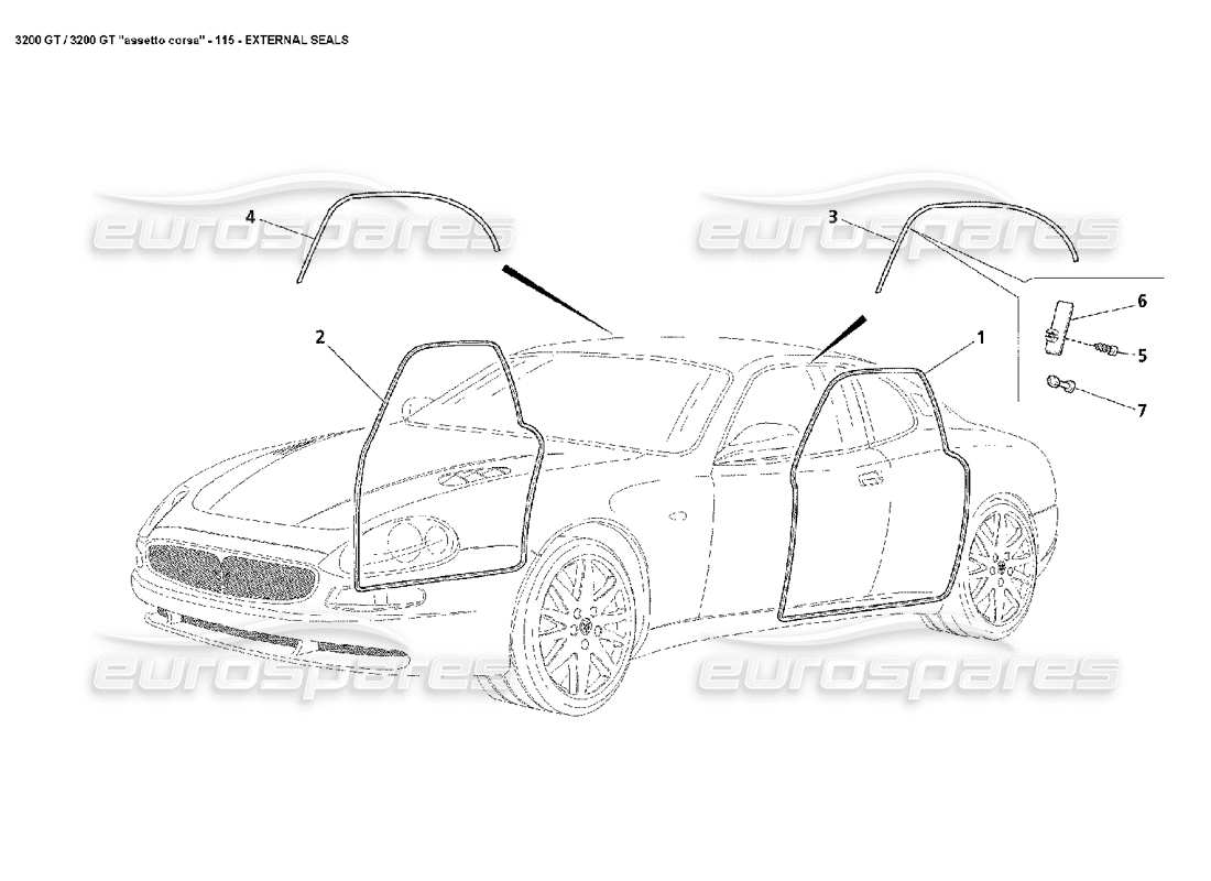 Maserati 3200 GT/GTA/Assetto Corsa Joints externes Schéma des pièces