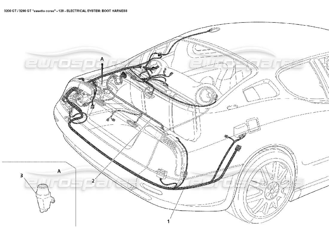 Maserati 3200 GT/GTA/Assetto Corsa Électrique : Harnais de démarrage Schéma des pièces