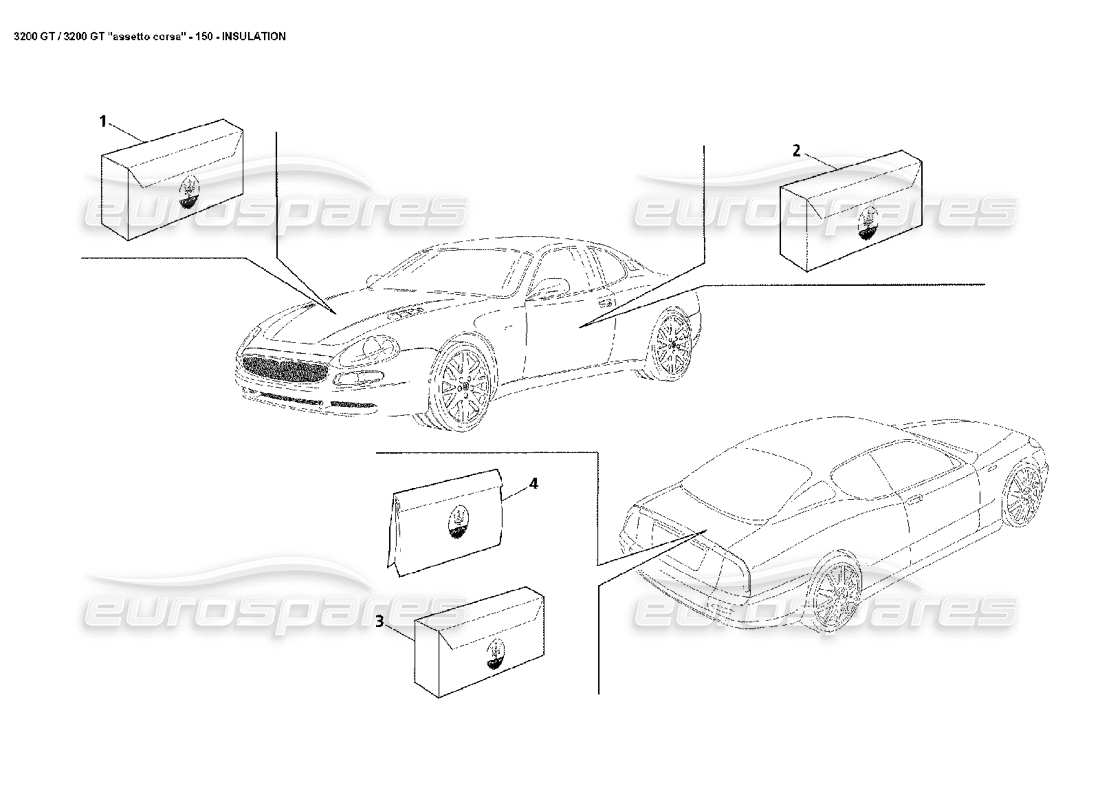 Maserati 3200 GT/GTA/Assetto Corsa Isolation Schéma des pièces