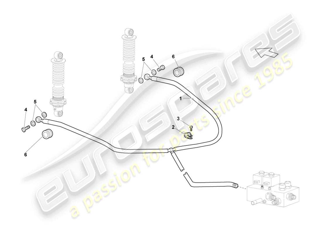 Lamborghini Reventon CHÂSSIS (SYSTÈME D'AUTO-NIVEAU) AVANT Diagramme de pièce