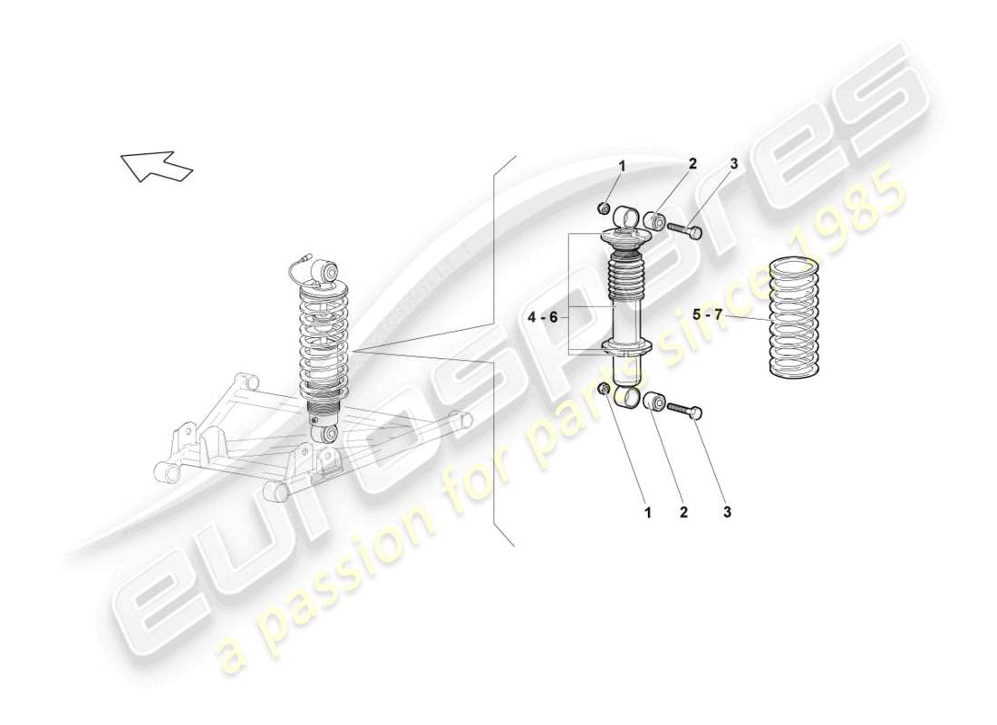 Lamborghini Reventon AMORTISSEURS ARRIÈRE Diagramme de pièce