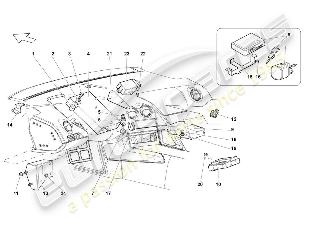 Lamborghini Reventon MODULES DE COMMANDE POUR SYSTÈMES ÉLECTRIQUES Diagramme de pièce