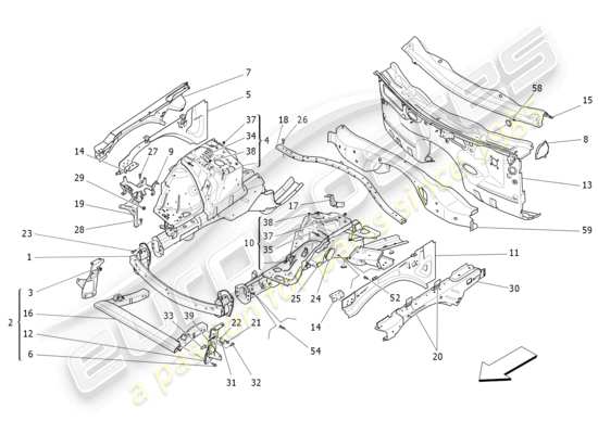 a part diagram from the Maserati Levante Trofeo (2020) parts catalogue