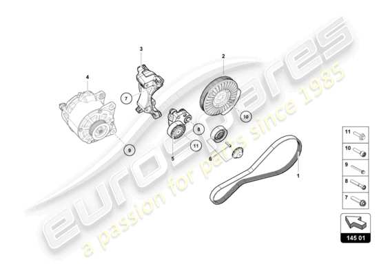 a part diagram from the Lamborghini Evo Spyder (2021) parts catalogue