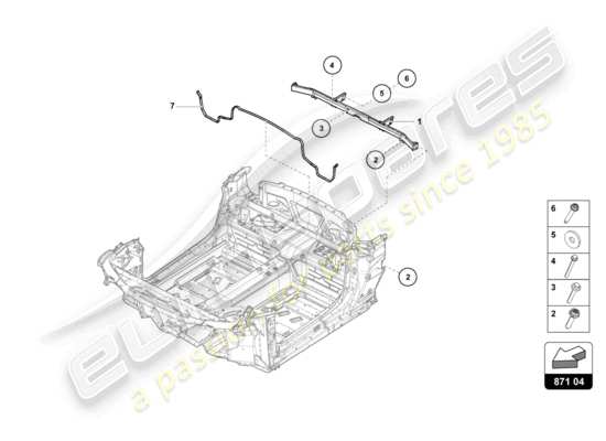 a part diagram from the Lamborghini Evo Spyder (2022) parts catalogue
