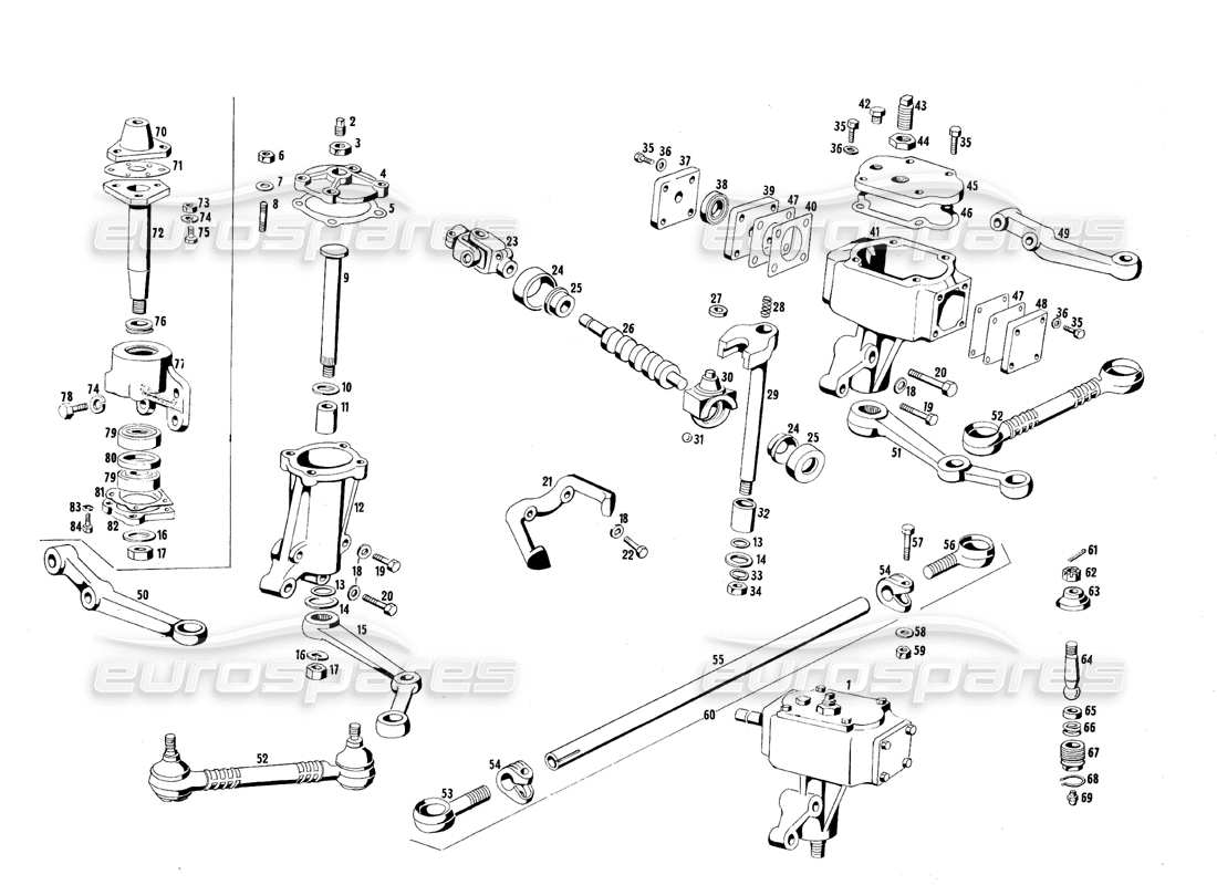 Maserati QTP.V8 4.7 (S1 & S2) 1967 Tirants Diagramme de pièce