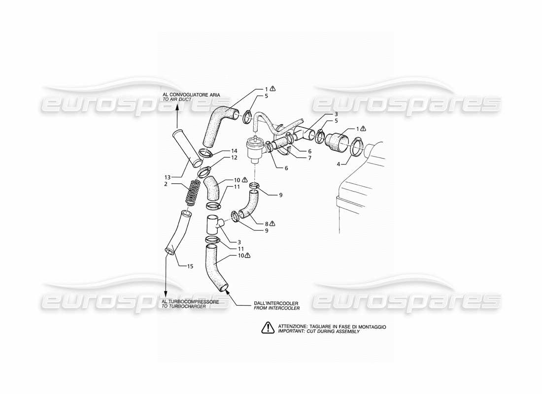 Maserati Ghibli 2.0 Cup Système de valve pop-off Diagramme de pièce
