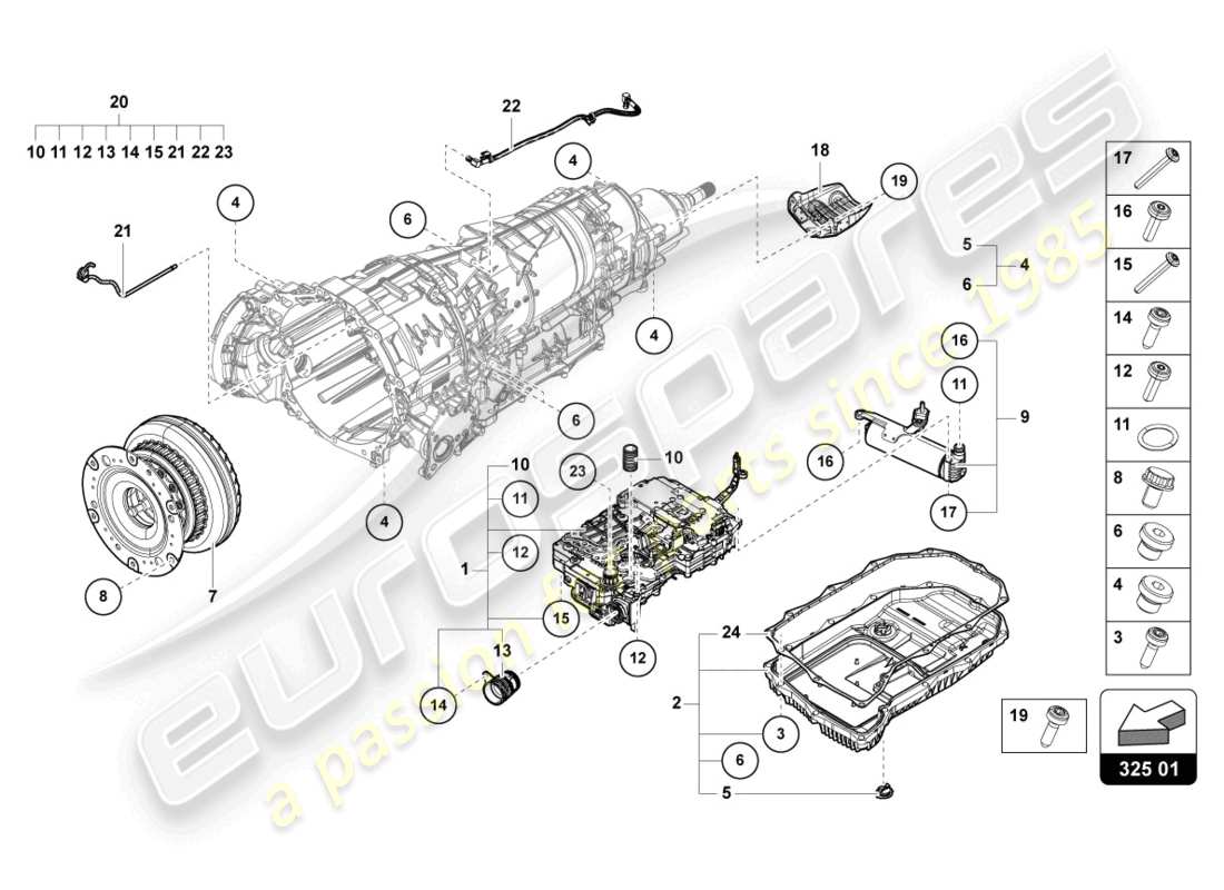 Lamborghini Urus (2021) MÉCATRONIQUE AVEC LOGICIEL Diagramme de pièce