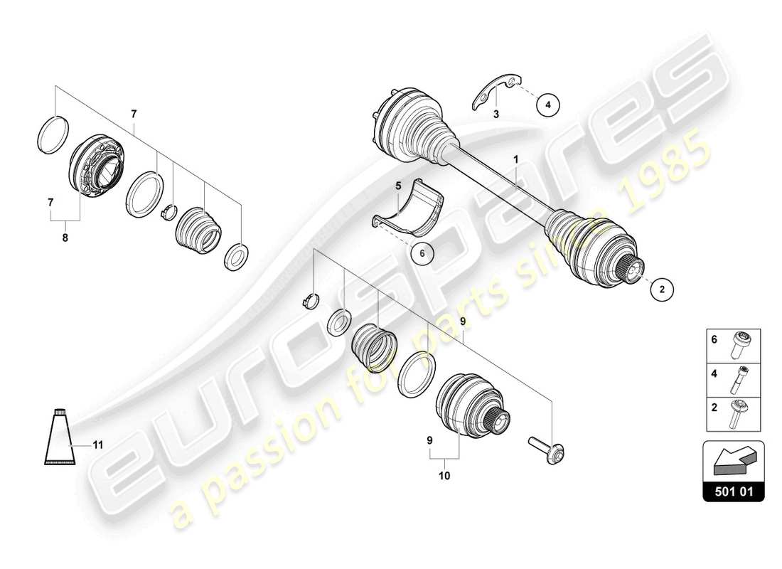 Lamborghini Urus (2021) ARBRE D'ESSIEU Diagramme de pièce