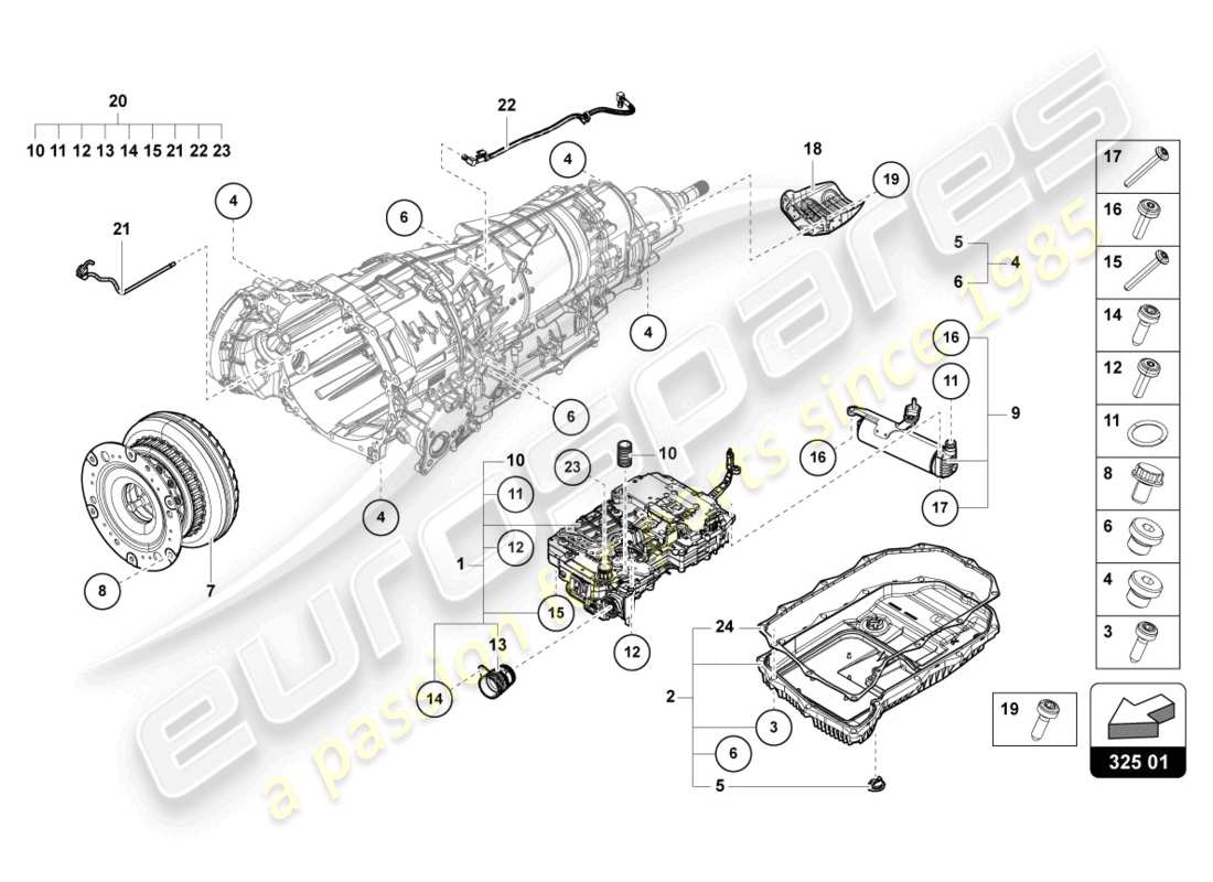 Lamborghini Urus (2019) MÉCATRONIQUE AVEC LOGICIEL Diagramme de pièce