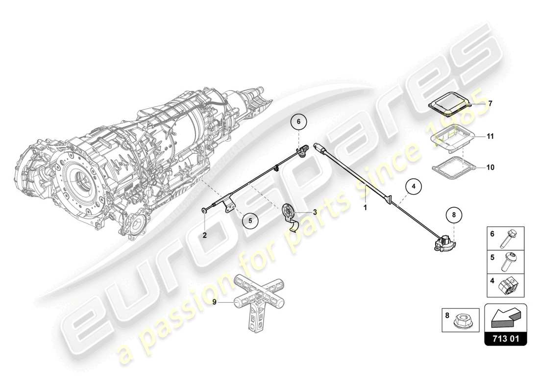 Lamborghini Urus (2019) MÉCANISME DE SÉLECTION Diagramme de pièce