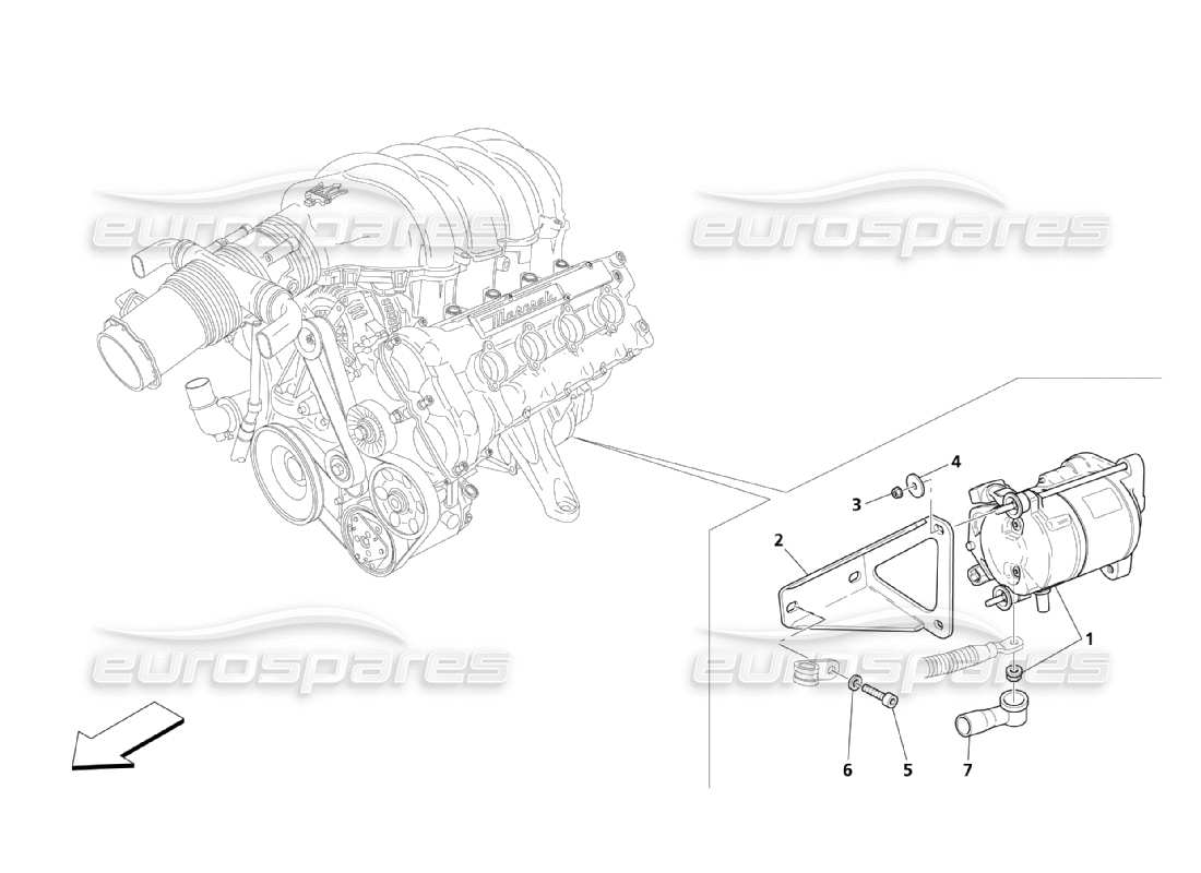 Maserati QTP. (2003) 4.2 Contrôle électronique : démarrage du moteur Diagramme de pièce