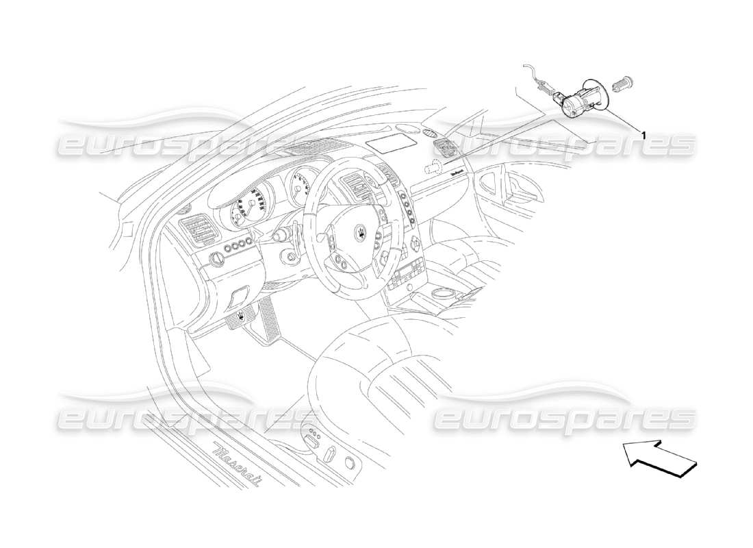 Maserati QTP. (2003) 4.2 Système de blocage de l'airbag passager Diagramme de pièce