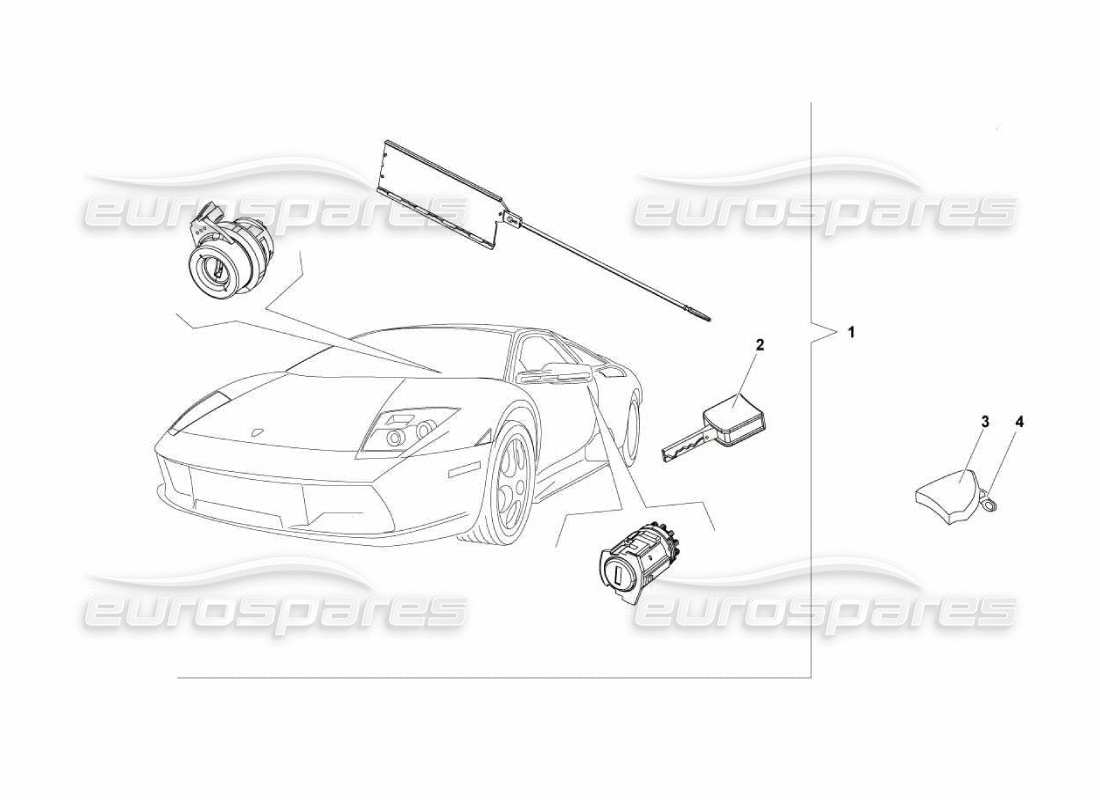 Lamborghini Murcielago LP670 Trousse de clés Diagramme de pièce