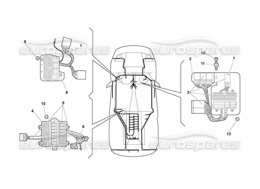 Lamborghini Murcielago LP670 Système électrique Diagramme de pièce