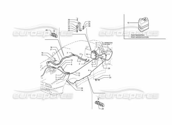a part diagram from the Maserati Ghibli 2.8 GT (Variante) parts catalogue