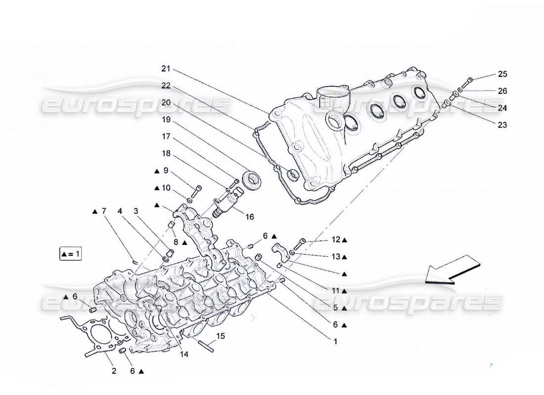 Maserati QTP. (2010) 4.2 Culasse gauche Diagramme de pièce