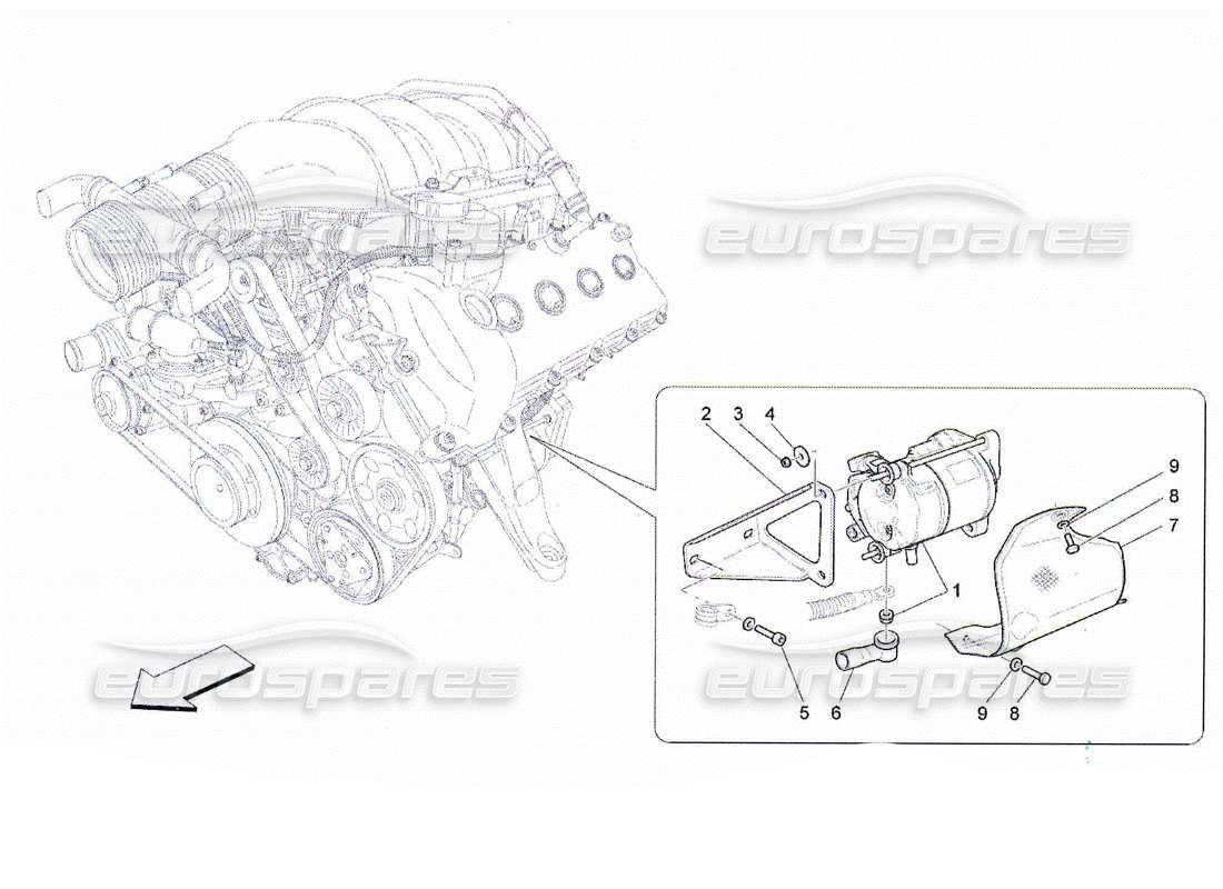 Maserati QTP. (2010) 4.2 contrôle électronique : allumage du moteur Diagramme de pièce