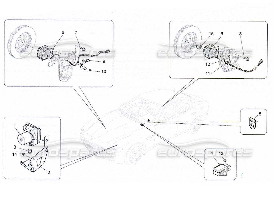 Maserati QTP. (2010) 4.2 SYSTÈMES DE COMMANDE DE FREINAGE Diagramme de pièce