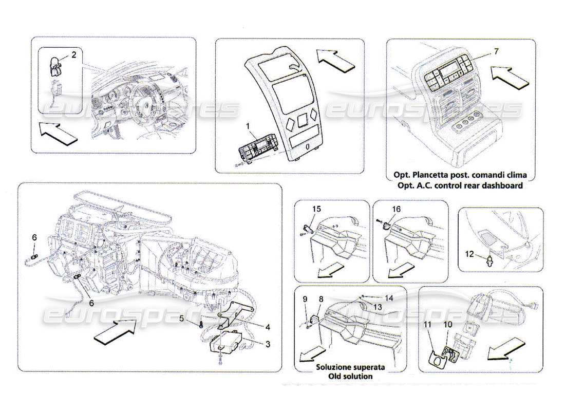 Maserati QTP. (2010) 4.2 Unité AC : contrôle électronique Diagramme de pièce