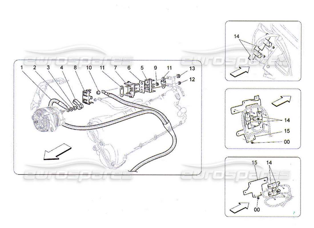 Maserati QTP. (2010) 4.2 câblage principal Schéma des pièces