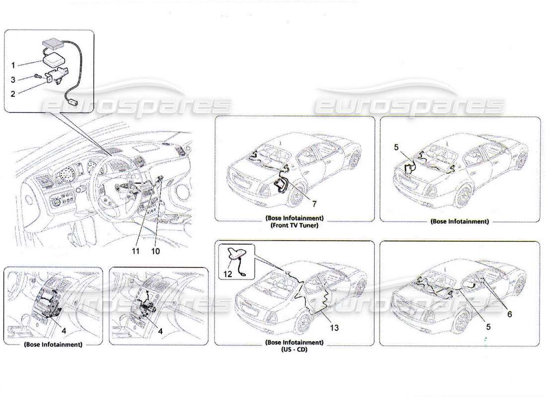 Maserati QTP. (2010) 4.2 système de réception et de connexion Diagramme de pièce