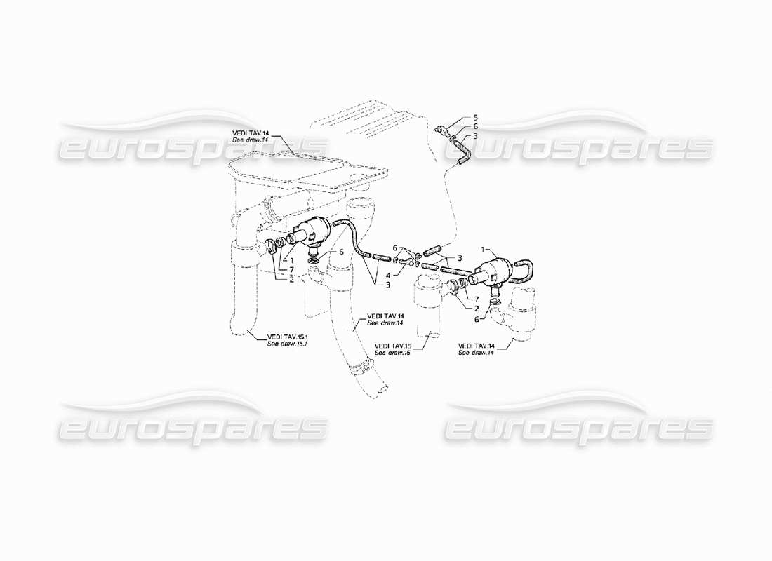 Maserati QTP V8 (1998) Système de valve pop-off Diagramme de pièce