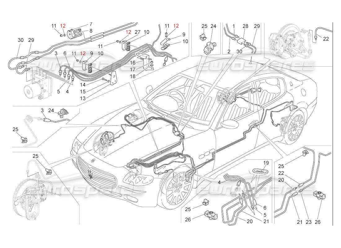 Maserati QTP. (2007) 4.2 auto lignes Diagramme de pièce