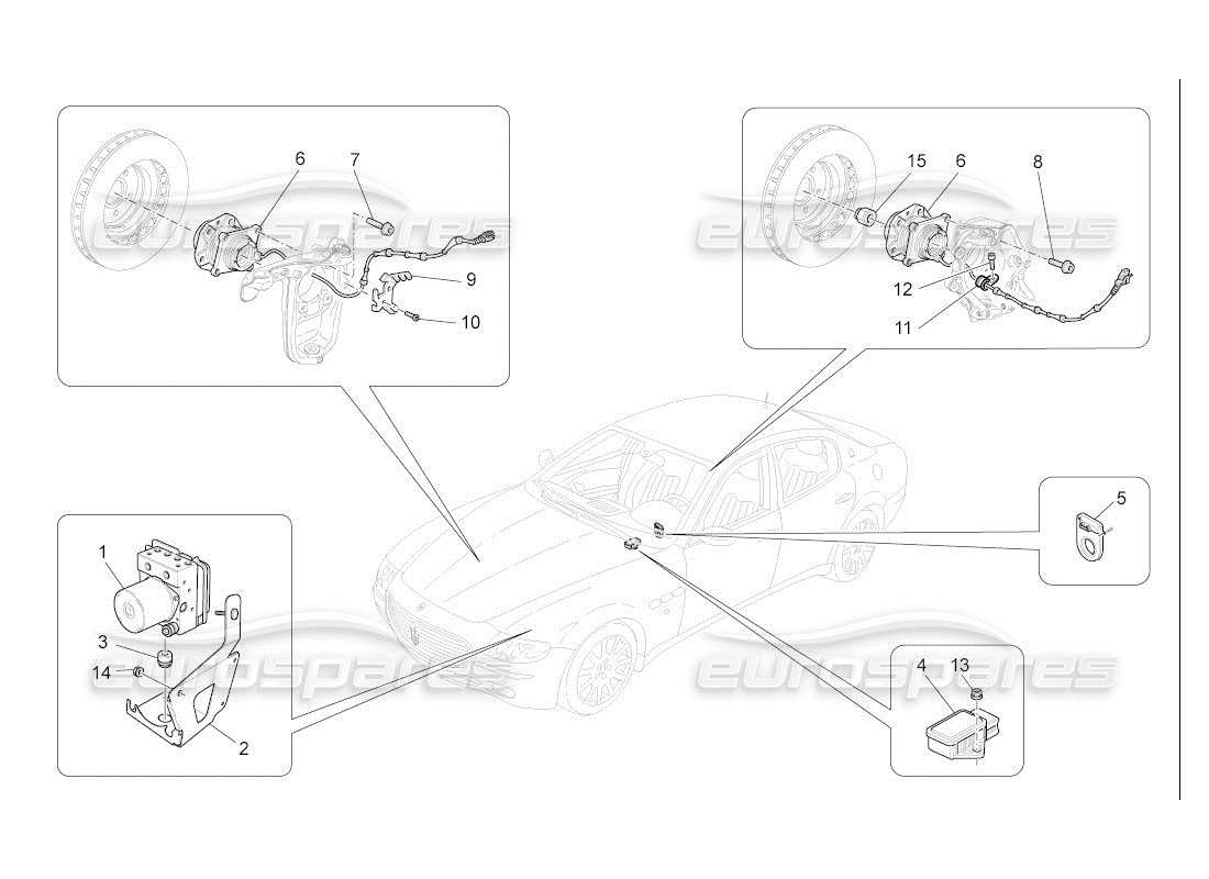 Maserati QTP. (2007) 4.2 auto SYSTÈMES DE COMMANDE DE FREINAGE Diagramme de pièce