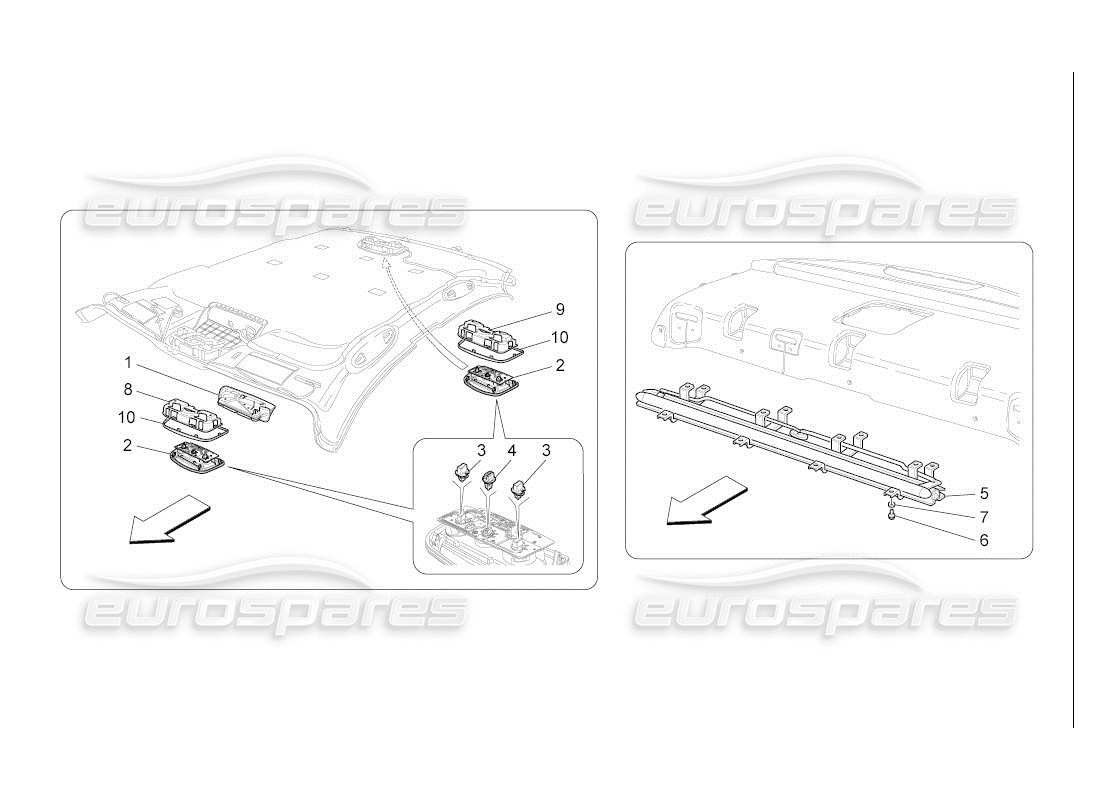 Maserati QTP. (2007) 4.2 auto DISPOSITIFS INTERNES DU VÉHICULE Diagramme de pièce