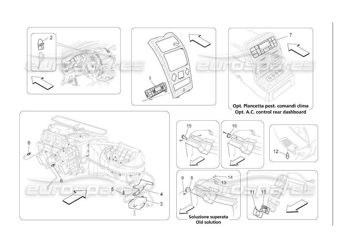 Maserati QTP. (2007) 4.2 auto Unité AC : contrôle électronique Diagramme de pièce