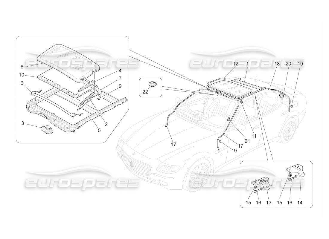 Maserati QTP. (2007) 4.2 auto toit ouvrant Diagramme de pièce