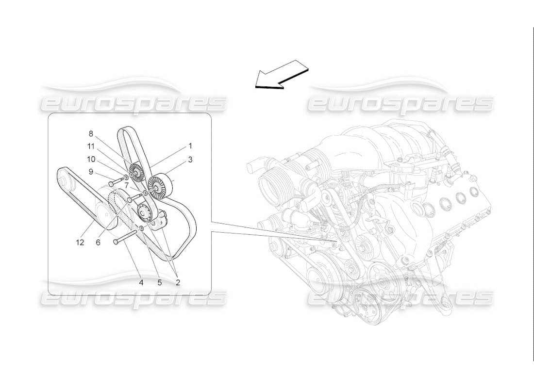 Maserati QTP. (2008) 4.2 auto ceintures de dispositifs auxiliaires Diagramme de pièce