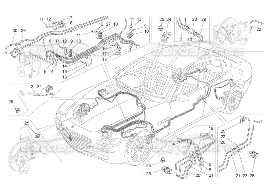 Maserati QTP. (2008) 4.2 auto lignes Diagramme de pièce