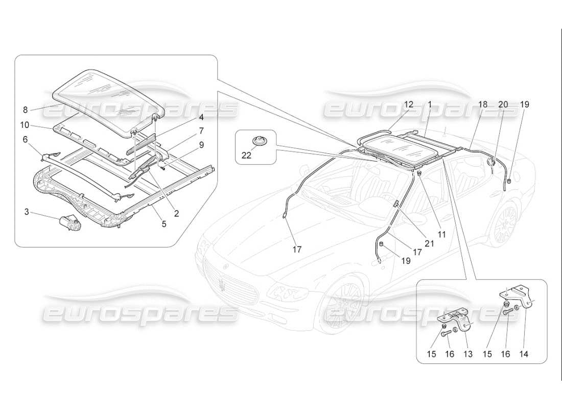 Maserati QTP. (2008) 4.2 auto toit ouvrant Diagramme de pièce