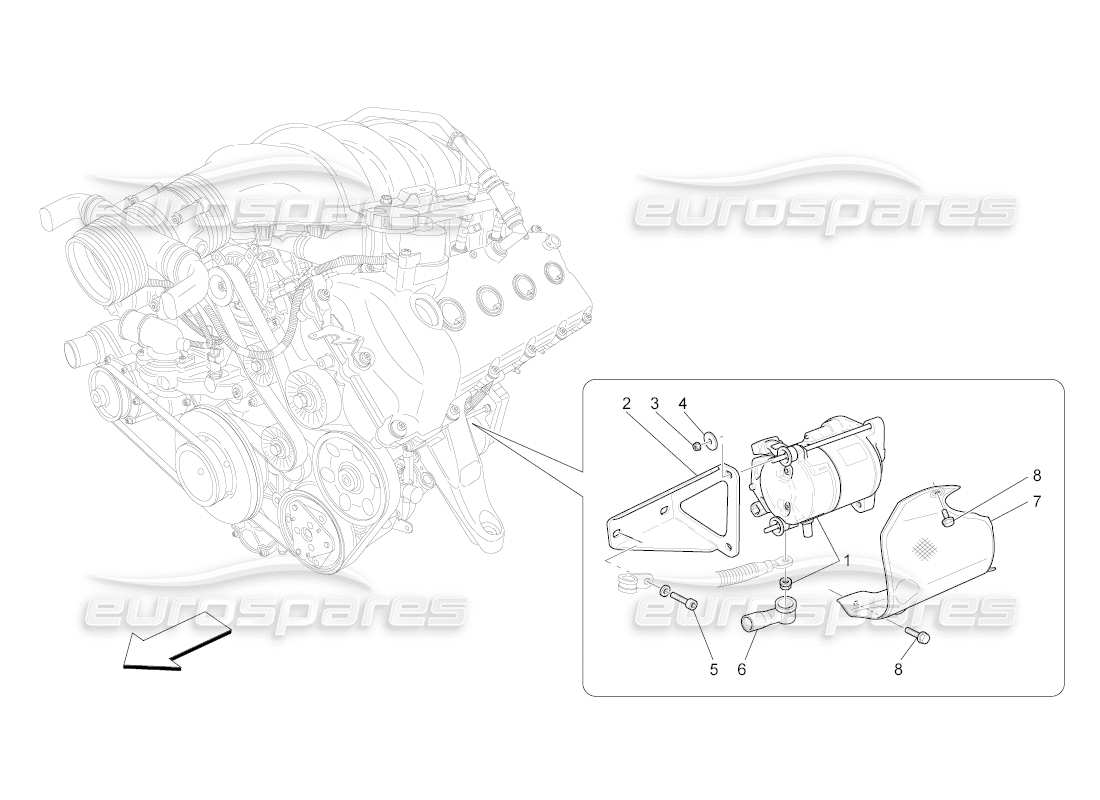 Maserati QTP. (2009) 4.2 auto contrôle électronique : allumage du moteur Diagramme de pièce