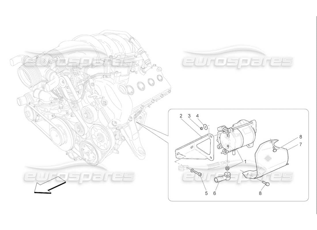 Maserati QTP. (2010) 4.7 auto contrôle électronique : allumage du moteur Diagramme de pièce